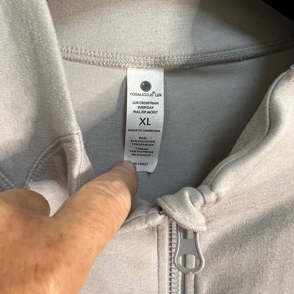 Yogalicious Lux Gray‎ Full Zip Everyday Jacket Activewear Athleisure Women XL - Picture 4 of 5